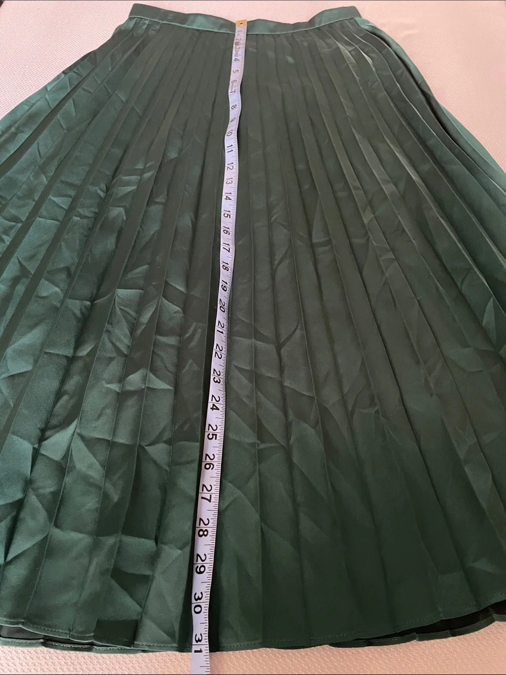 New J.Crew Emerald Green Accordion Pleated Midi Skirt Size 2
